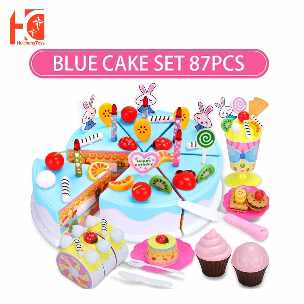 

Toys Cake Kitchen Food DIY Pretend Play Fruit 44Pcs 87Pcs Cutting Birthday Toys for Children Plastic Educational Baby kids Gift