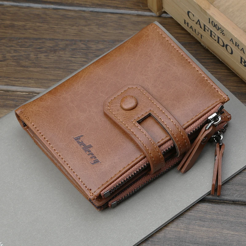 

Short men wallets more than double zipper multi-functional wallet style restoring ancient ways for zero wallet