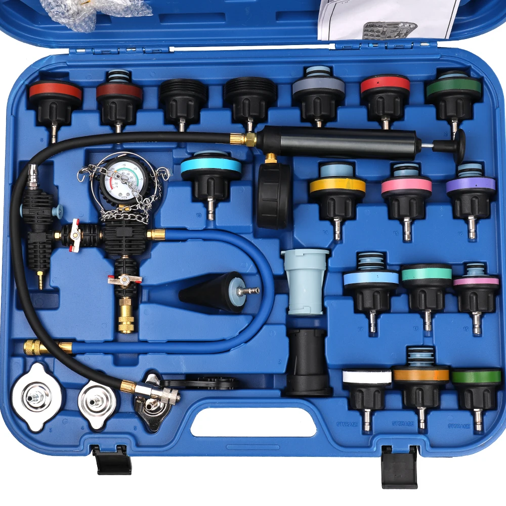 

28pcs Car repair tool kit sets Universal Radiator Pressure Tester Vacuum Type Cooling System Test Detector tools Kits Car Tool