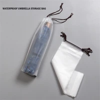 ins translucent plastic home umbrella storage bag reusable portable umbrella drawstring simplicity sleeve household storage bag