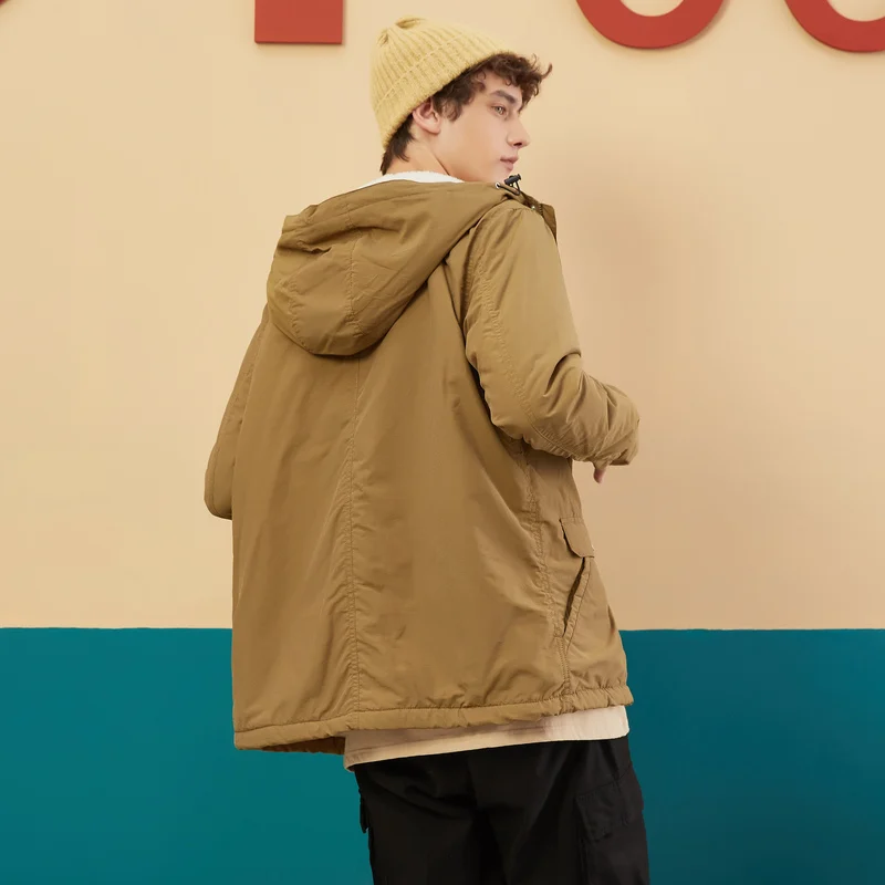 Metersbonwe зимние парки куртка из овечьей шерсти для мужчин пилота ВВС Теплая мужская