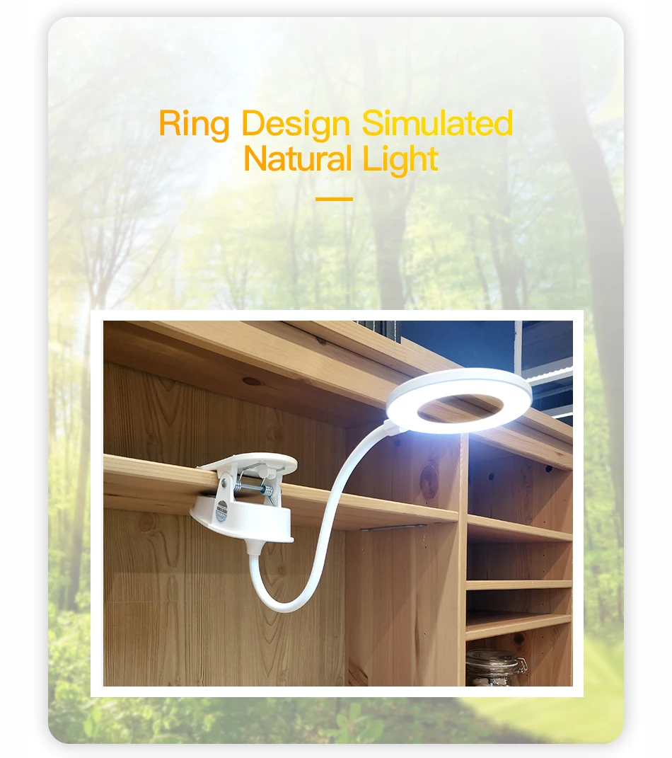 Настольная лампа Flexo с клипсой USB кабелем и аккумулятором 18650|Настольные лампы| |