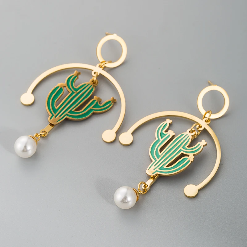 Корейские модные серьги-капельки из нержавеющей стали креативные полукруглые С