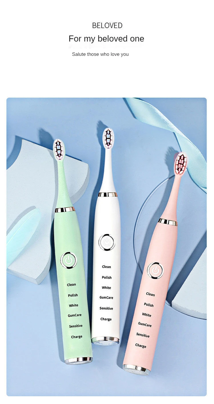 

Super Sonic Electric Toothbrushes for Adults Kid Smart Timer Whitening Toothbrush IPX7 Waterproof Replaceable AA Battery Version