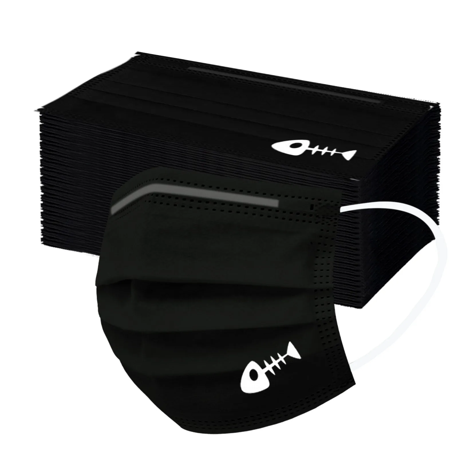 Черная маска одноразовая для лица петли уха ветрозащитный туманной дымки