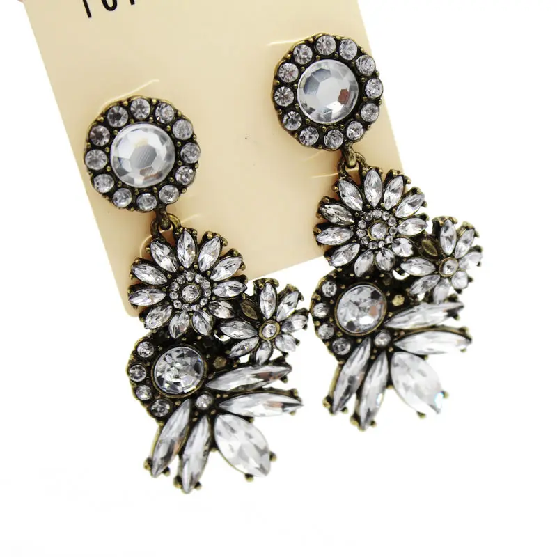 Большие серьги в Ретро этническом стиле с кристаллами модные | Украшения и