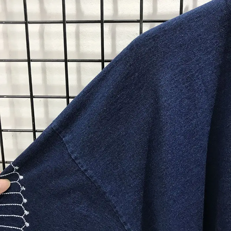 

New Arrival Men Fashion T Shirts KAPITAL With Tag embroidery T-Shirt Hip Hop Skateboard Street Cotton T-Shirts Tee Top #D126