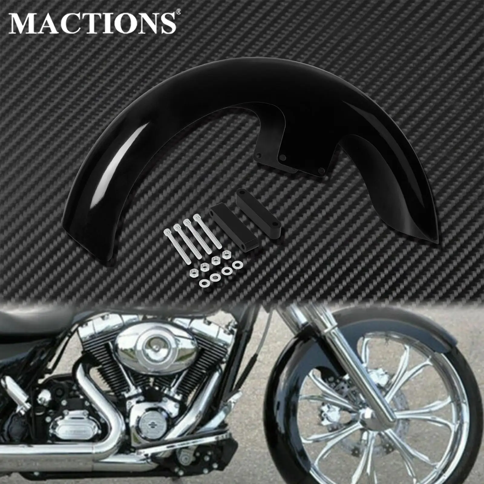 Мотоциклетный глянцевый черный 21 &quotWrap 5 5&quot переднее крыло для Harley Touring Road King Street