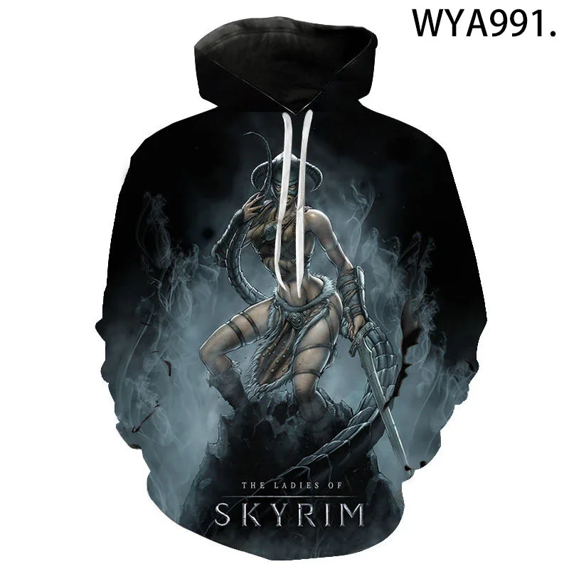 Новинка 2021 повседневные толстовки Skyrim с 3D принтом для мужчин и женщин детские