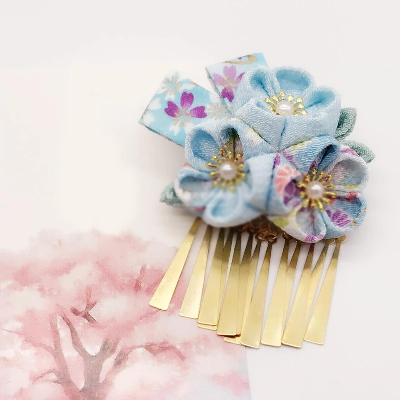 1 шт. заколка для волос в японском стиле с металлическими кисточками украшение