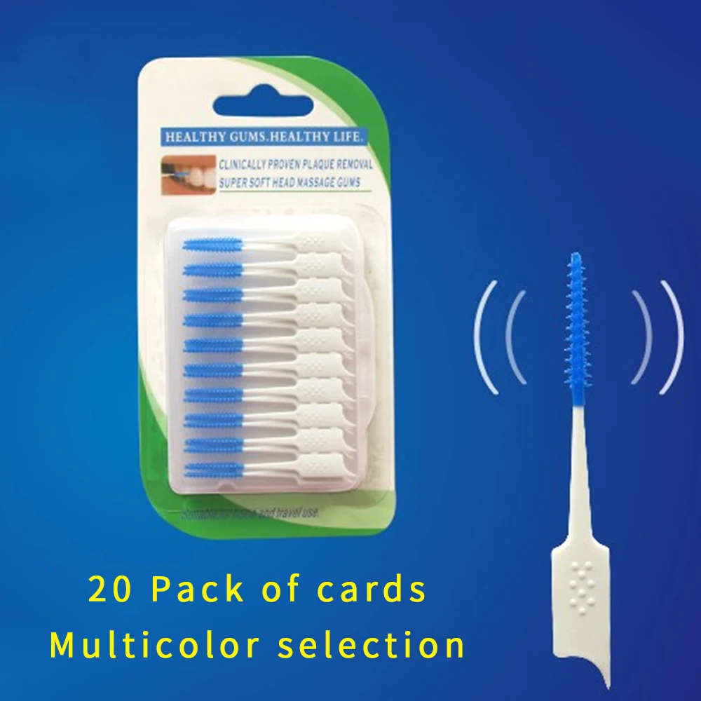 

A Box Of 20 Interdental Floss Plastic Silicone Dental Floss Tooth Picks Dental Care Maintain Healthy Teeth Brush Oral Care