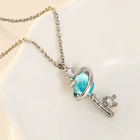 Красивое небольшое ожерелье с кулоном из свежего синего кристалла, Женская индивидуальная цепочка до ключиц, креативное ожерелье с планетами и ключами