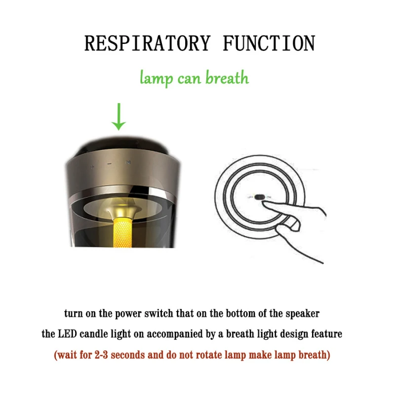 

Bluetooth Speaker With Candle Light Atmosphere Light Light New Fashion Speaker Smart Candle Light Breathing Function Speaker
