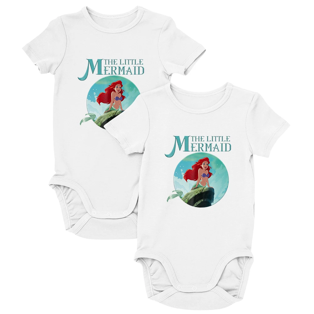 Monos infantiles con dise&ntilde;o de princesa de Disney, productos de verano, para exteriores, para las cuatro estaciones, Color c&oacute;modo, mono de beb&eacute; de 0 a 24M, cuello redondo, novedad de verano-2
