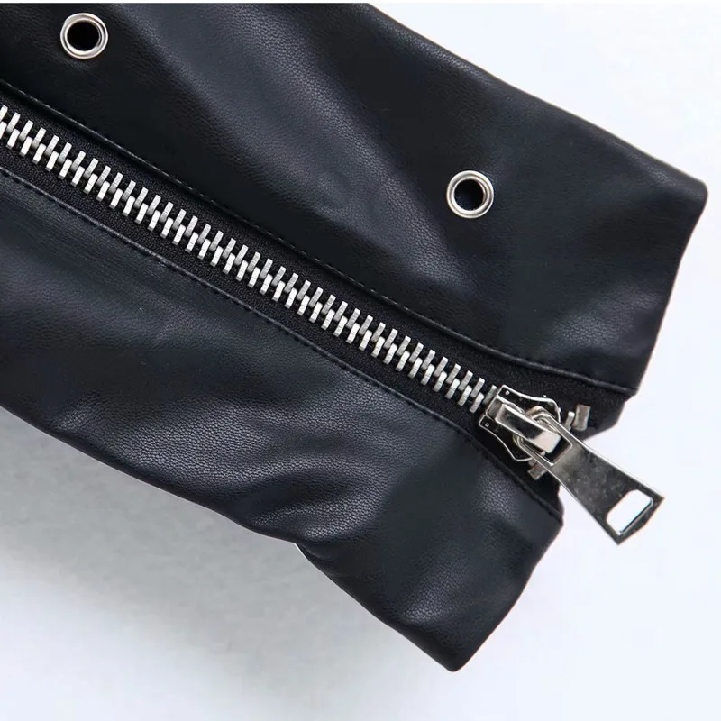 

Autumn New Embroidery Faux Soft Leather Jacket Women Pu Motorcycle Coat Female Black Punk Zipper Outerwear Short Jacket Casaco