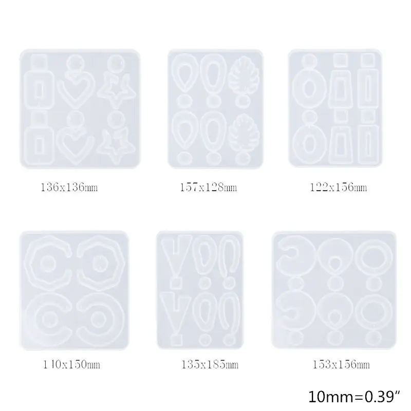 

Crystal Resin Mold Geometric Irregular Earring Necklace Mould Pendant Making Tool DIY Crafts Decoration 6 Styles