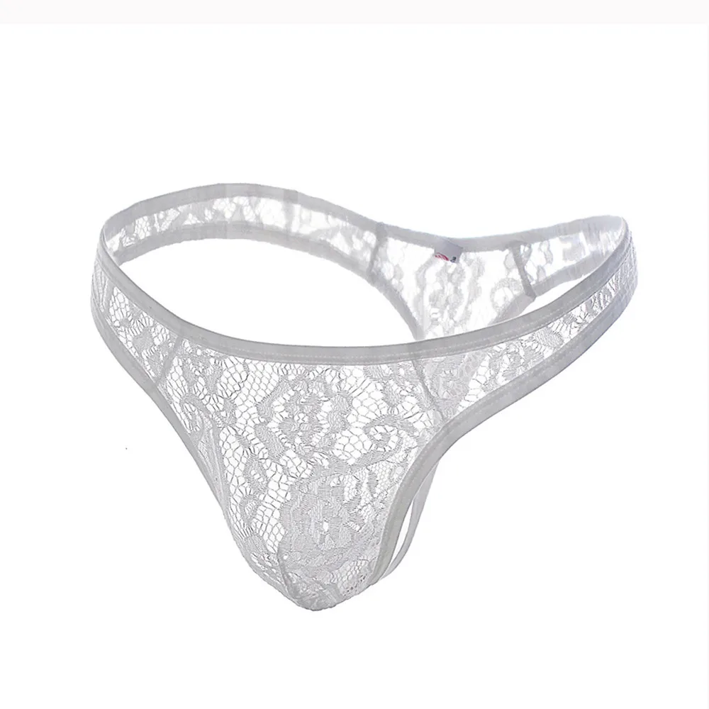 

Plus Size Men's Sexy Underwear Sissy Thongs Lace G-String Mens Panties Erotic Lingerie Porno Breathable Low-waist Briefs Shorts