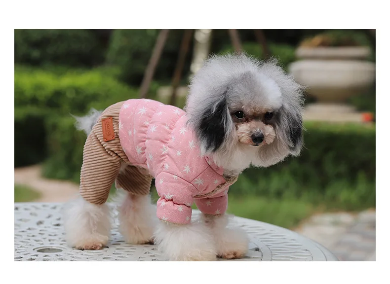Autumn and Winter Newest Pet Dog Clothes Multi Colors Cute Thick Four-legged Clothes for Small Dog Winter Clothing for Pets