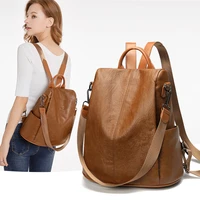 backpack womens 2021 new personalized street anti theft bag is easy to take fashion and leisure soft leather backpack