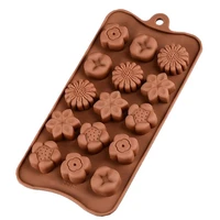 heartmove brand new 15 holes flowers shaped chocolate mould cake tools candy mold silicone bakeware cupcake cake topper 9009