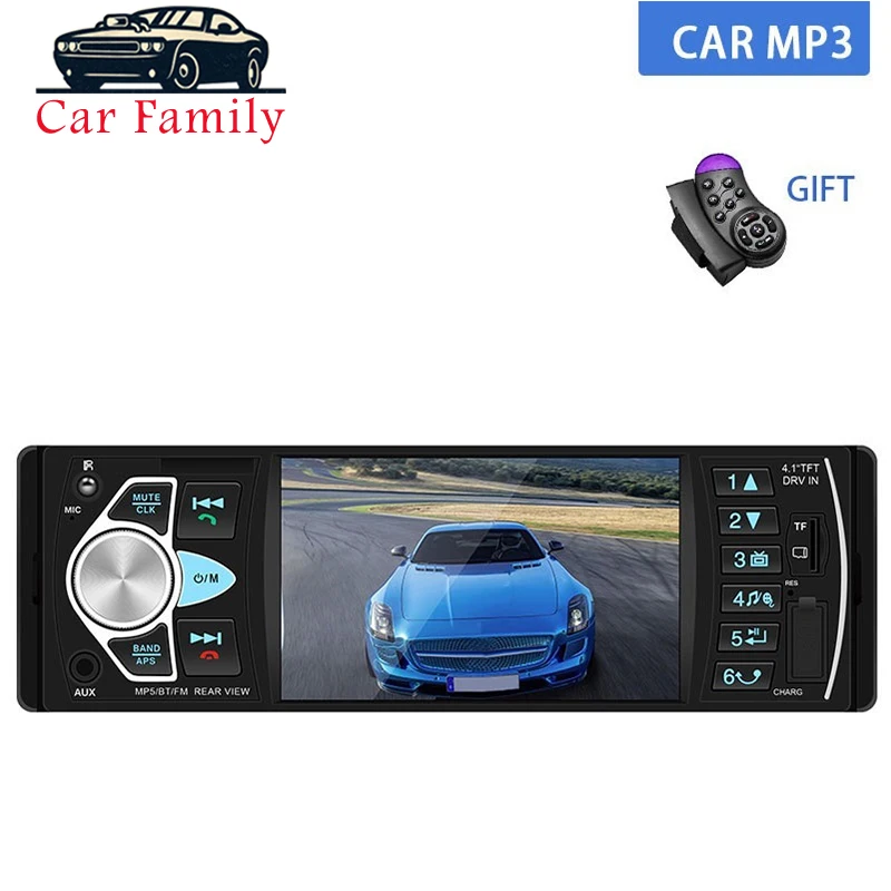 Автомагнитола 4 1 дюйма din Bluetooth громкая связь HD большой экран USB/AUX управление