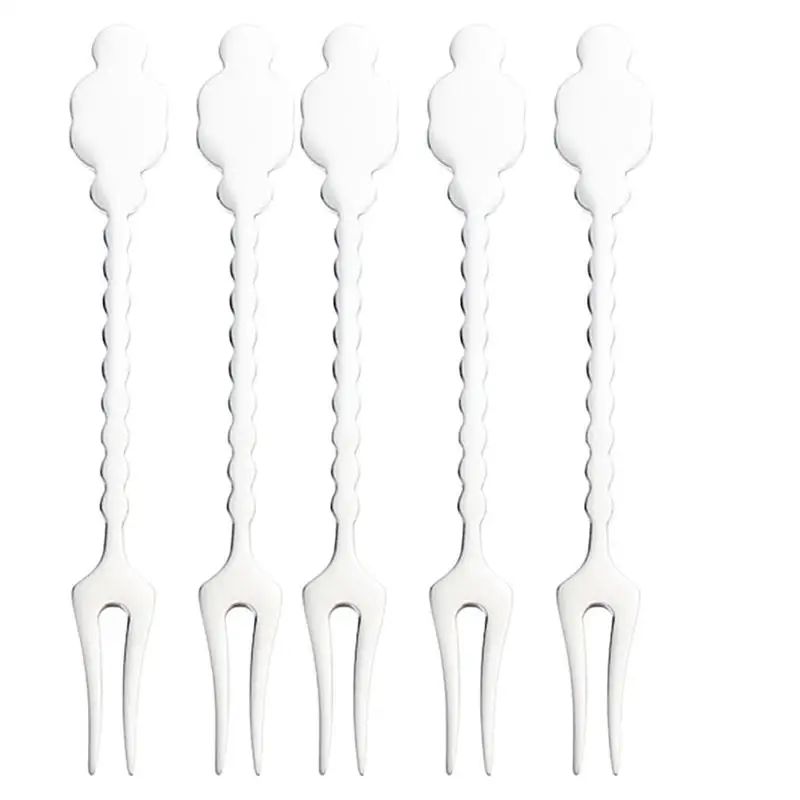 5 шт. нержавеющая сталь вилки для фруктов еда выбор посуда десерт торт вилка дома