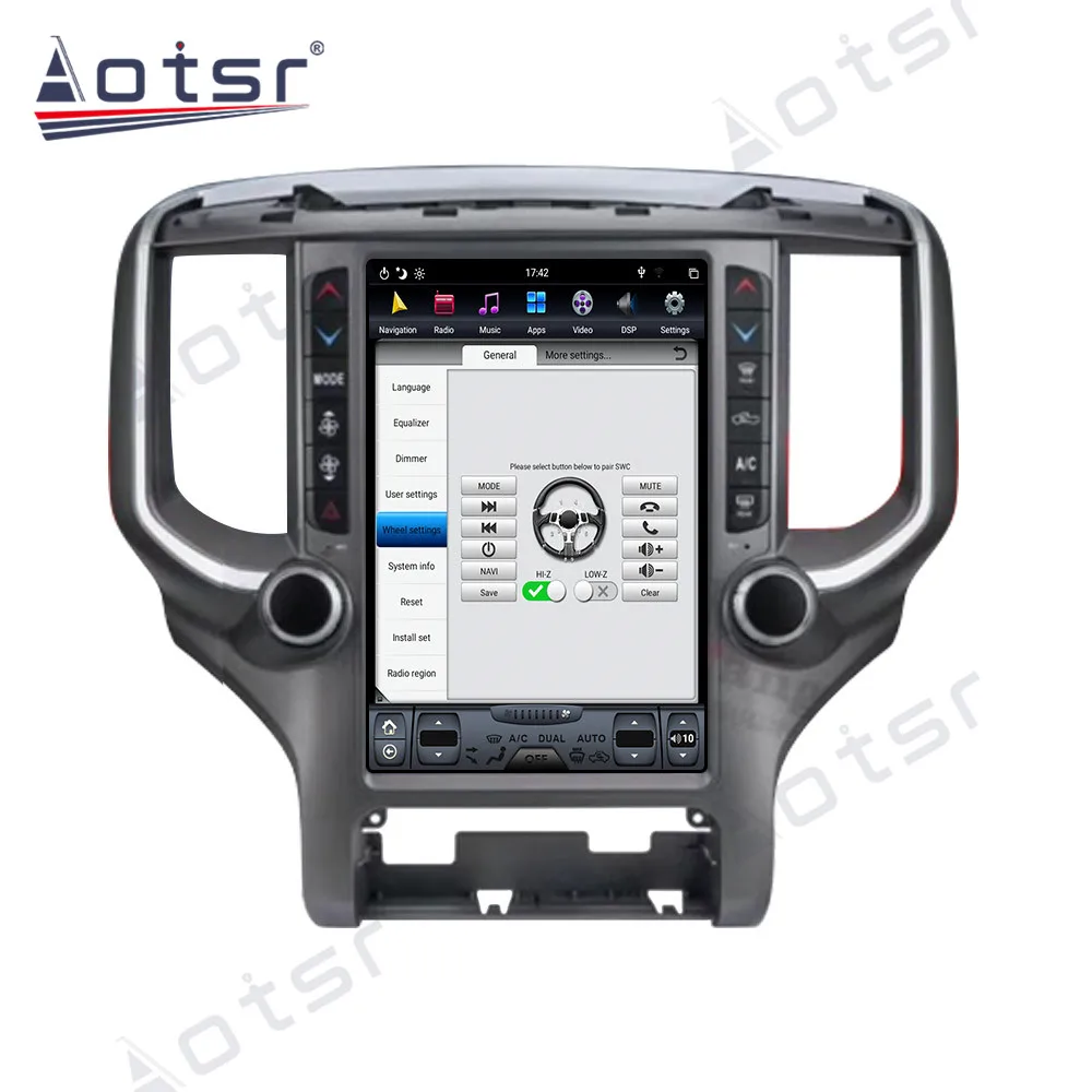 Android 9 0 Автомобильный мультимедийный dvd-плеер для Dodge RAM 1500 радио 2018 - 2020 PX6 4G + 64GB HD