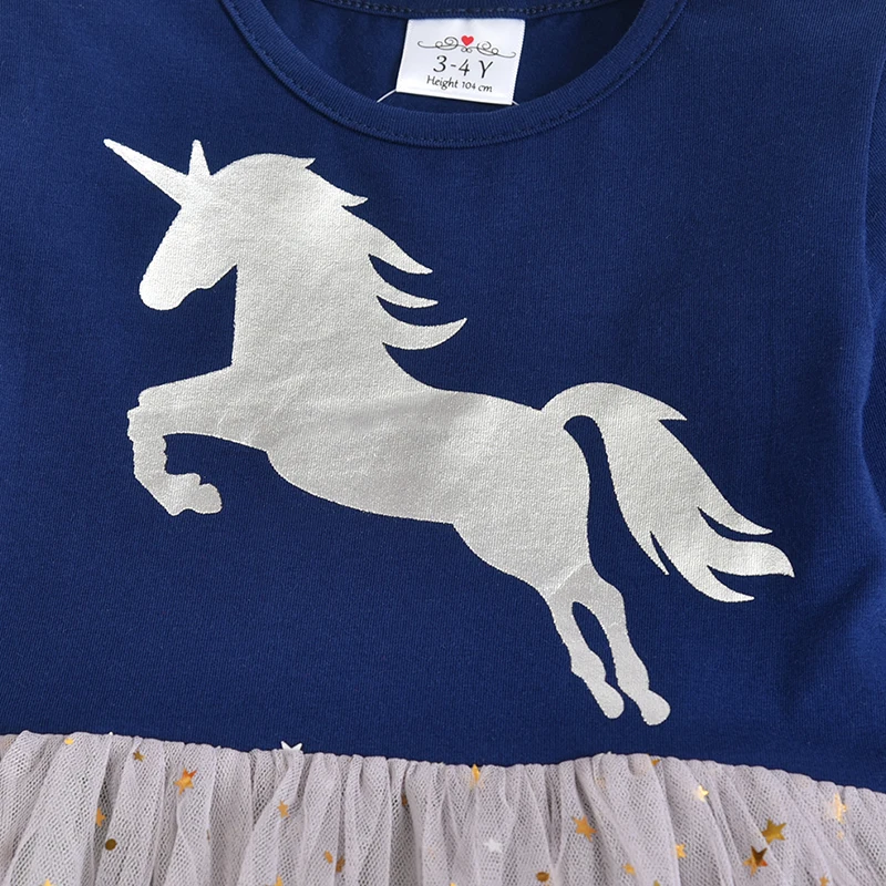 Нарядное платье-пачка для девочки VIKITA детское повседневное платье с единорогом