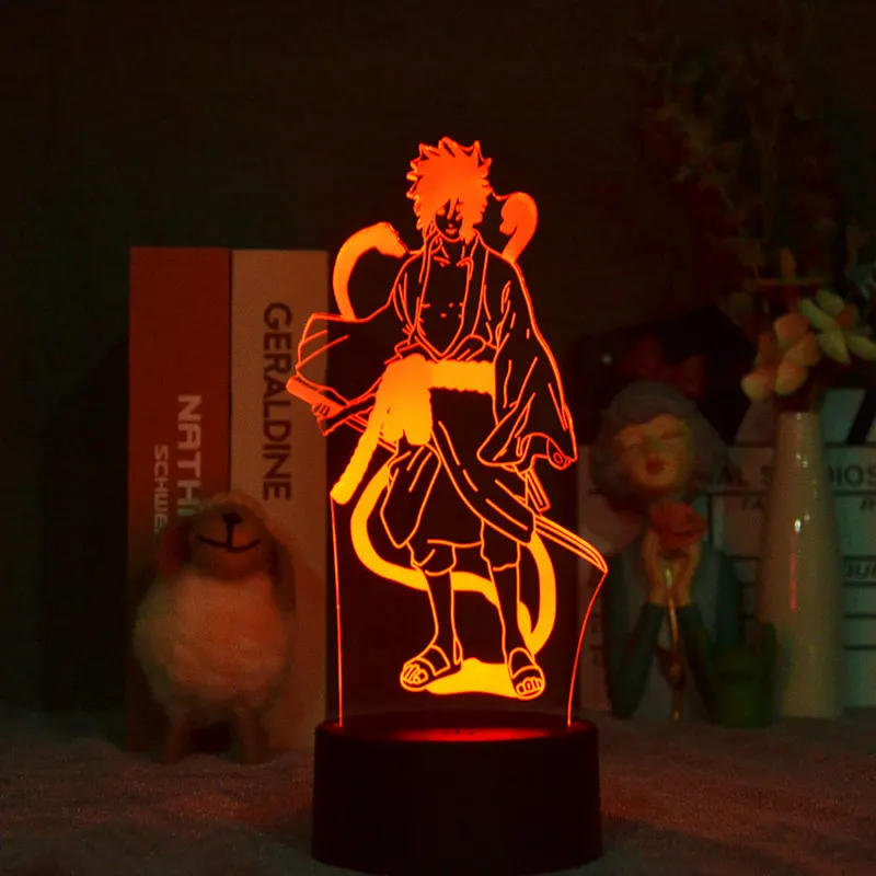 

3D Anime Led Nightlight Naruto Uchiha Sasuke Kids Room Decoration Teenager Bedroom 16 Colors USB Table Lamp Baby Sleeping Lights