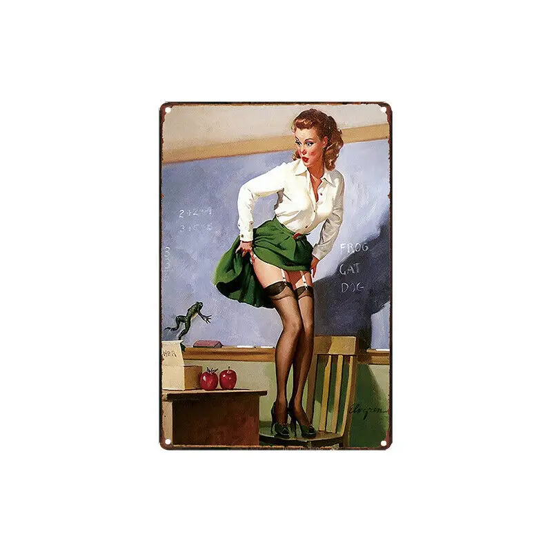 

Metal Tin Sign retro pin up girl Decor Bar Pub Home Vintage Retro