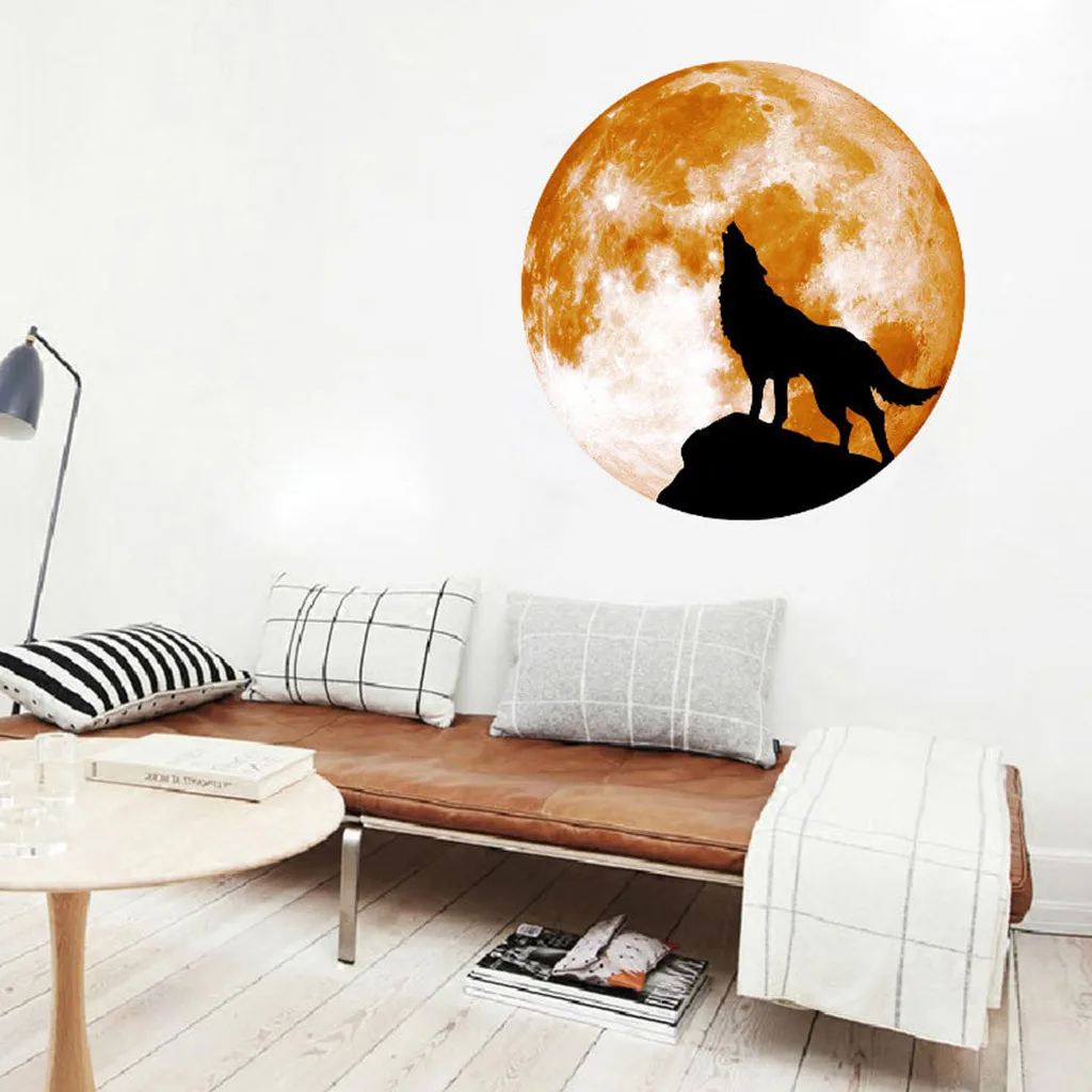 Креативные светящиеся наклейки на стену в виде Луны для украшения дома украшение