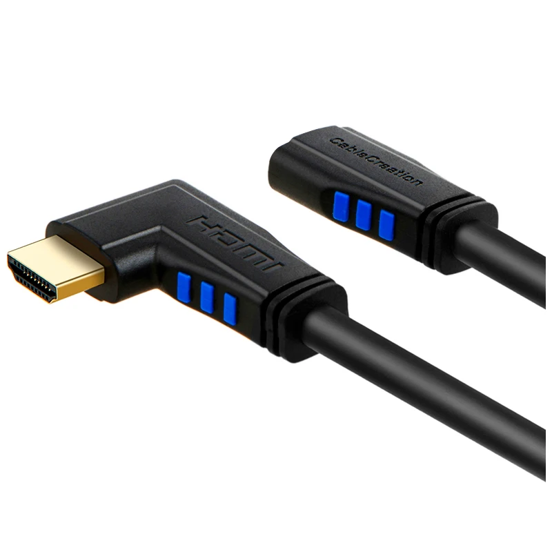 HDMI 2 0 Удлинительный кабель левый угол 90 градусов вертикальный 4K (60 Гц) Мужской и
