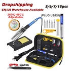 Набор паяльника, паяльный инструмент с Регулируемой Температурой 200-450  110-240 в 60 Вт, ЖК-дисплей