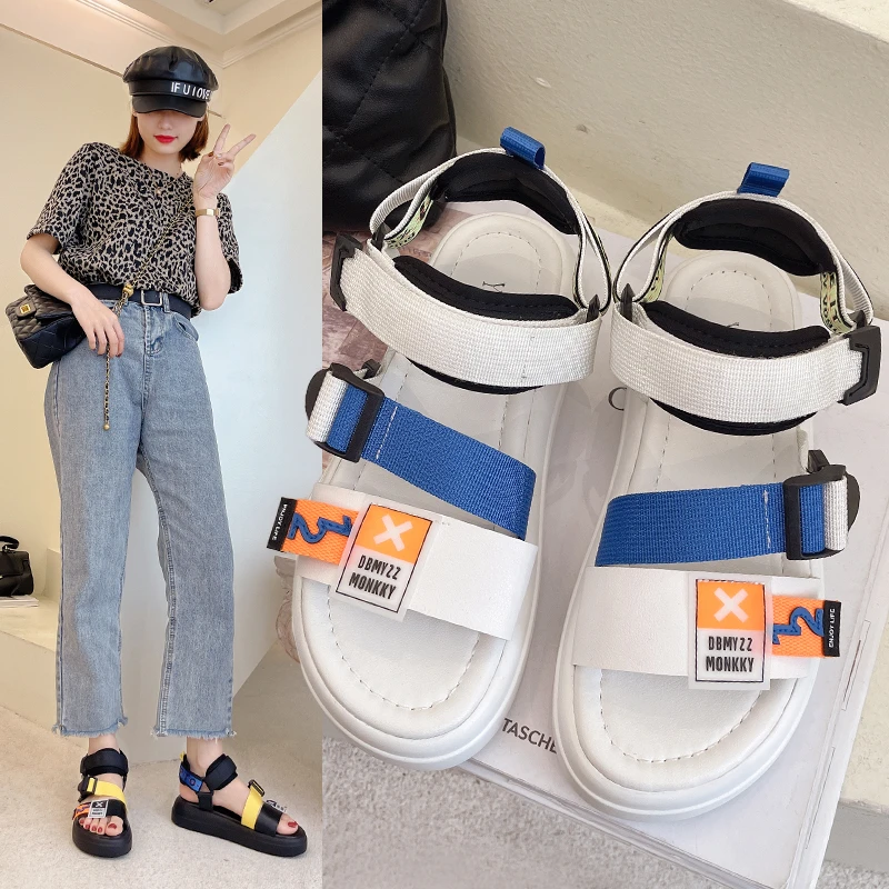 

Women Sandals 2021 Fashion Summer Casual Shoes Woman Flat Thicken Sandals Comfort Non-slip Beach Shoes for Women Trend Sandal