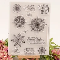 1318cm snowflake transparent seal clear silicone stamp cutting diy scrapbooking rubber coloring embossing diary decor reusable