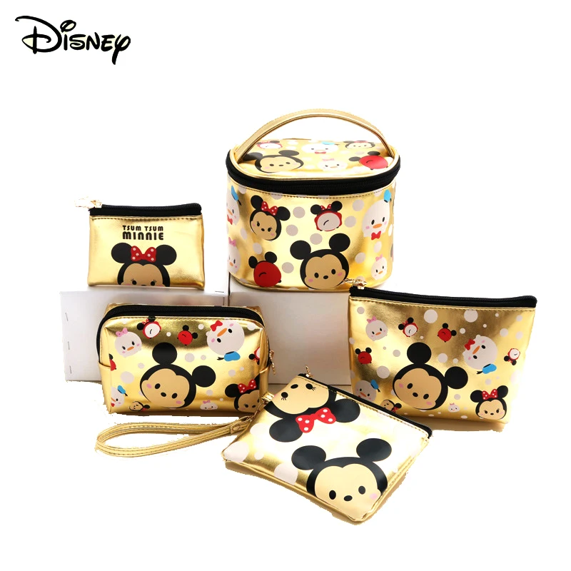 

Disney Original Mickey Minnie Female Makeup Hand Bag Cartoon Travel Multi-Function Storage Bag Makeup Bag Coin Purse