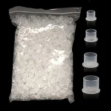 1000pcs Plastic Tattoo Ink Cups Caps 17mm 14mm 11mm Clear self standing Ink Caps Tattoo Pigment Cups Supply for ink