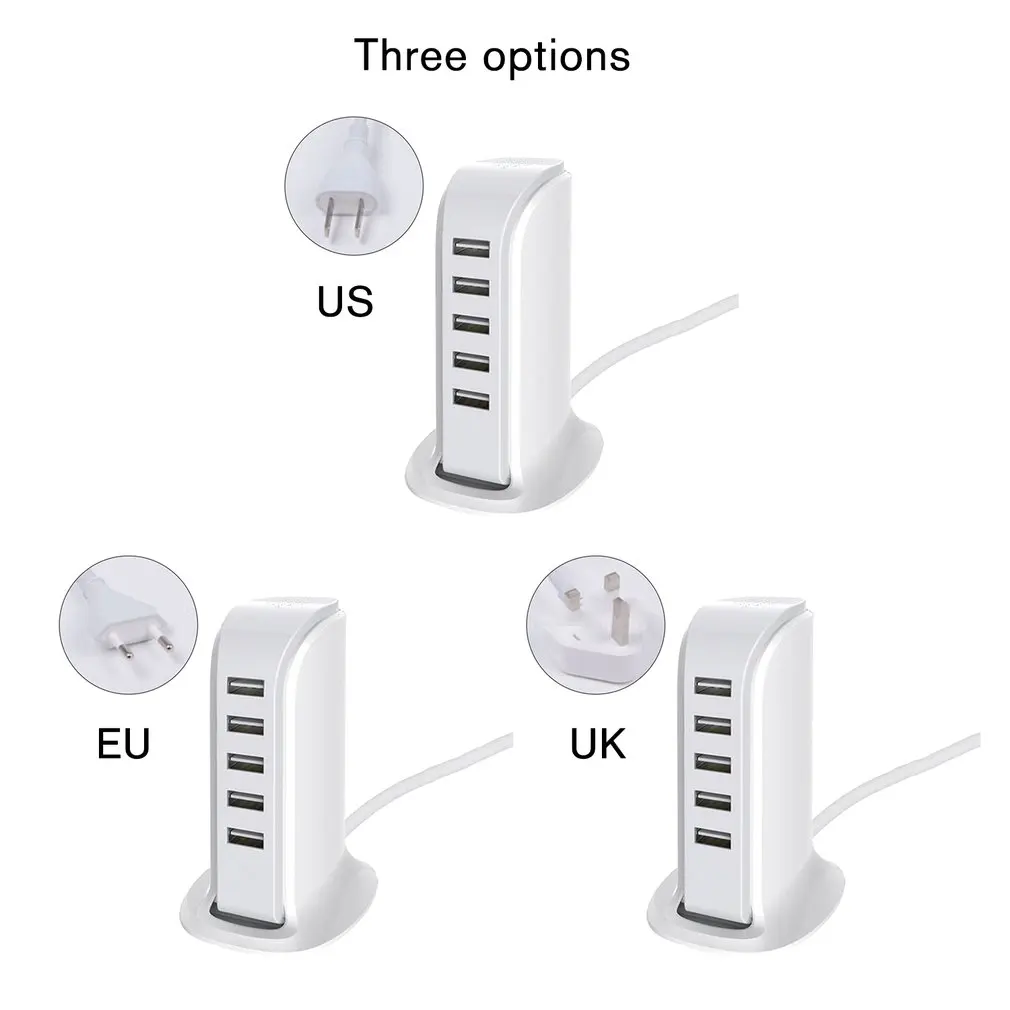 5 портов USB зарядное устройство 4A многопортовый разъем концентратор зарядная