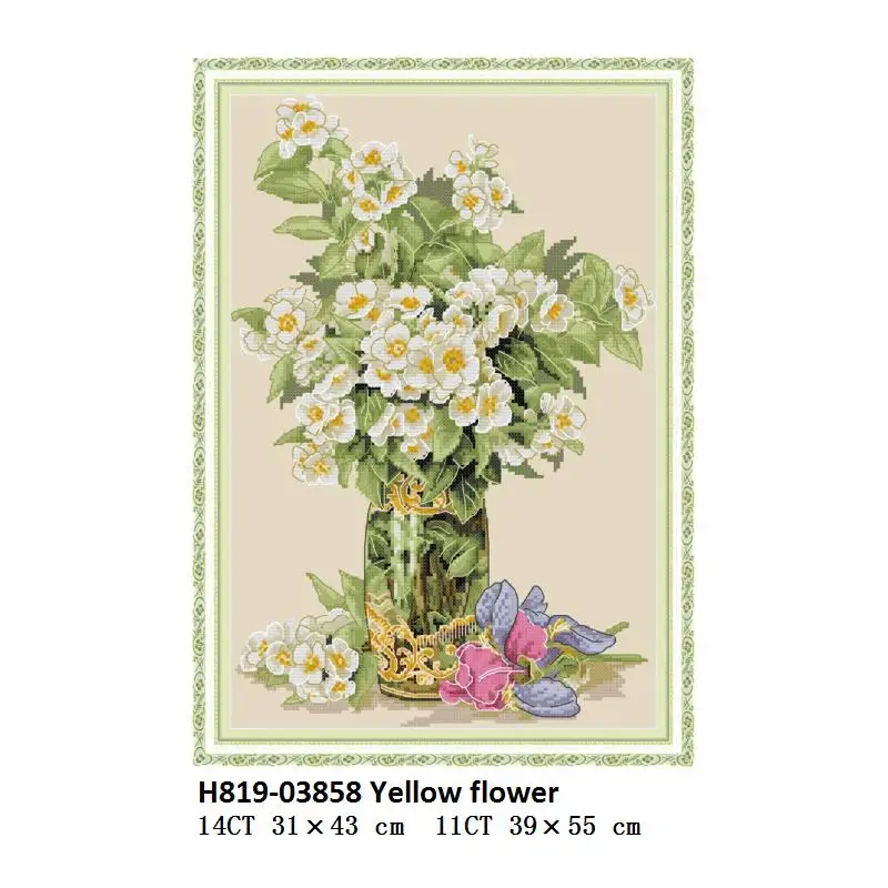 Cross Stitch H819 Joy Sunday Счетный Набор для вышивания крестиком с цветами 11ct 14ct Aida холст DMC нитки для вышивки крестом DIY Набор для рукоделия - Цвет: Cross Stitch H819