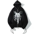 Толстовка с капюшоном и лентой, на молнии, с графическим принтом