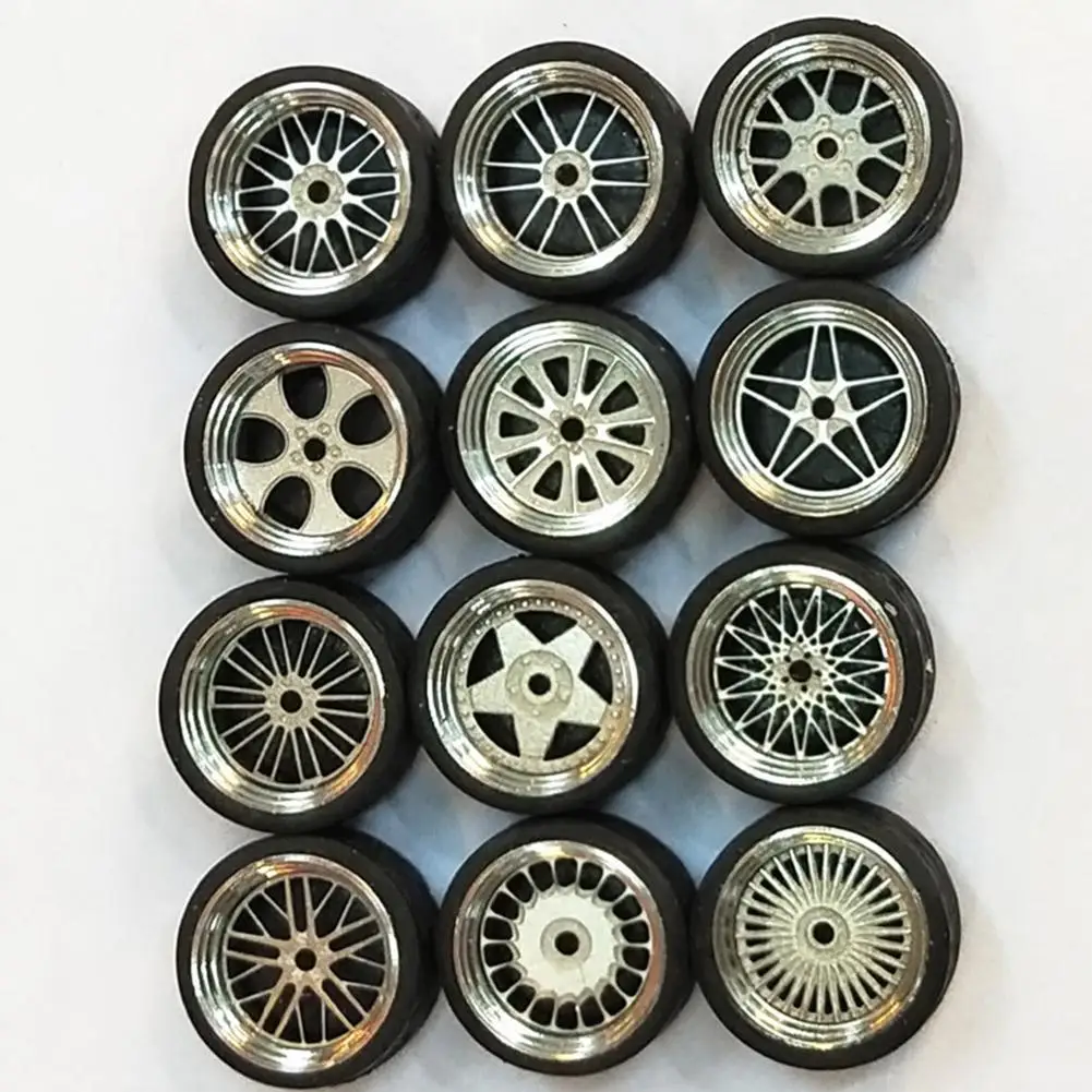 

1/64 Alloy Model Car General Modified Tire Metal Wheel Model Control Modification Brake Car Non-remote Toy Accessories Disc U6Y1