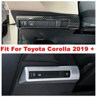 front head lights lamps switch button decoration panel cover trim for toyota corolla e210 2019 2021 abs matte carbon fiber