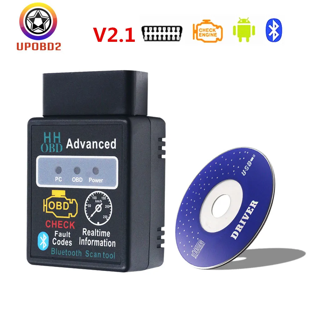 HH OBD elm327 V2.1 HHOBD Vgate Bluetooth ELM327 CAN сканер инструмент для OBD2 протоколы HHOBD elm 327 2,1 код ридер для Android/PC