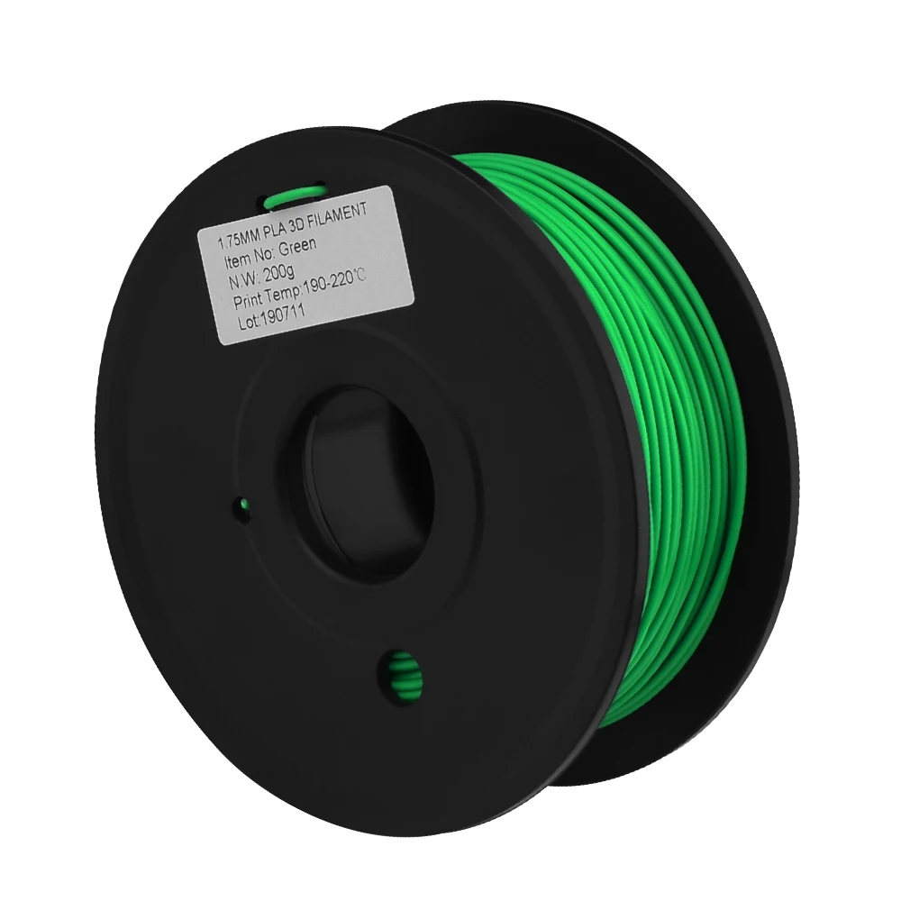 PLA-0.2-Green Нить для 3d принтера, много цветов на выбор, PLA 1,75 мм, для MakerBot RepRap, пластиковые резиновые расходные материалы, материал 0,2/кг, 58 метров - Цвет: PLA-0.2-Green