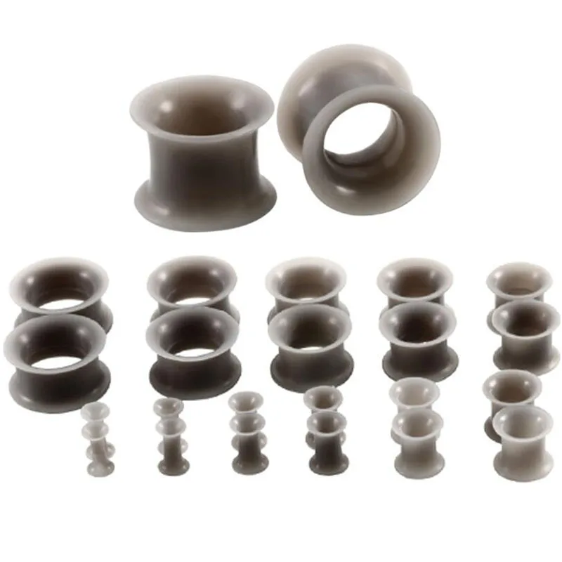 Ybollar 3-20mm 11 Pairs Silicone Plugs and Tunnels Flexible Thin Ear Tunnel Double Flared Piercing Flesh Gauge Expander | Украшения и