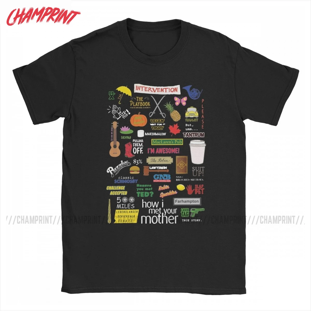 Как я встретил вашу маму HIMYM ТВ шоу футболки для мужчин новые хлопковые с круглым