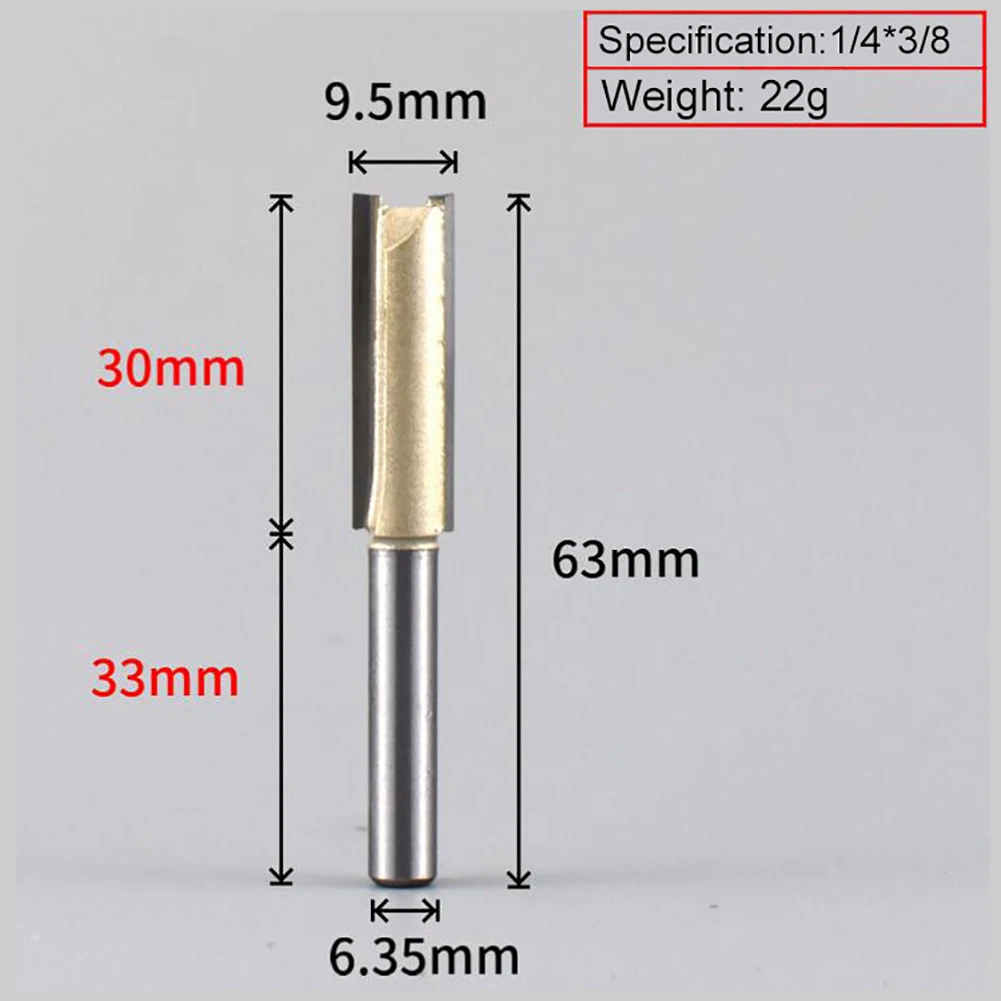 

Trimming Machine Cutter 1/4" Router Bit Straight Knife 3 MM Milling Cutter Woodworking Power Electric Accessories
