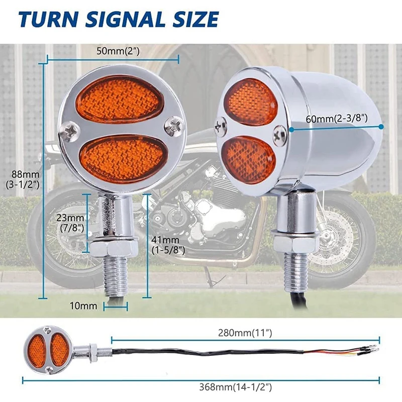 Светодиодный указатель поворота для мотоцикла 10 мм 20 светодиодов передний и