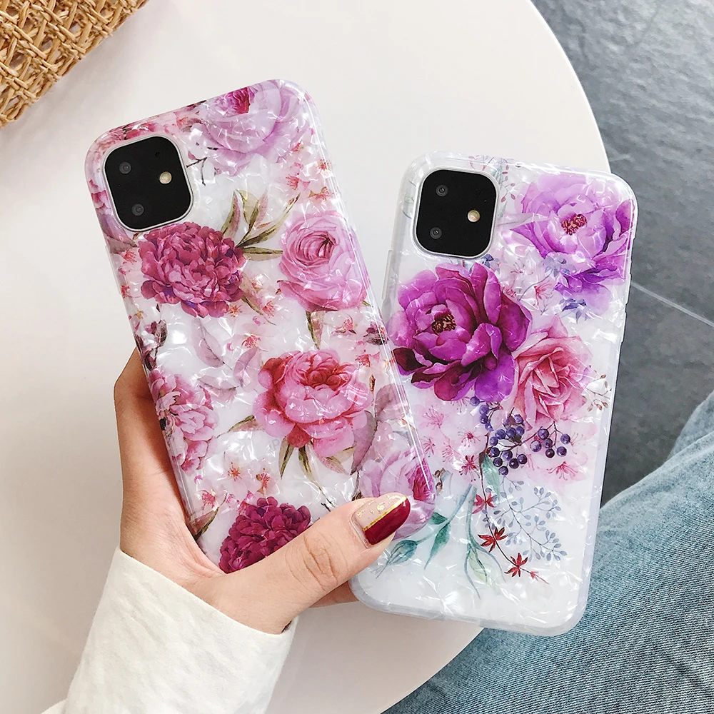 Чехол для телефона LOVECOM для iPhone 11 Pro Max XR XS Max 6 6S 7 8 Plus X Dream Conch Глянцевая мраморная мягкая IMD задняя крышка на весь корпус подарки