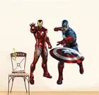 Настенные стикеры мстители для детской комнаты, детский мультяшный Декор для спальни, домашняя роспись, подарок на день рождения для мальчиков